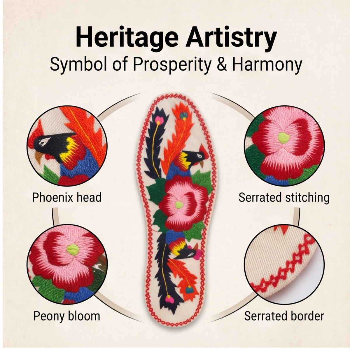 HongAn Stitch Hand-Stitched Folk Art Shoe Insoles – Chinese Intangible Heritage Cultural Handicraft & Display Art