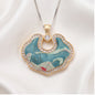Hong'an Stitch Ruyi Lock Necklace — Hand Embroidered Chinese Heritage Pendant for Women