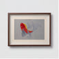 Hand-Embroidered "Scarlet Koi" Framed Wall Accent · Crafted Wood Textile Decor