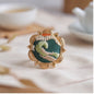 HongAn Stitch Hand Embroidered Fabric Statement Ring – Chinese Intangible Heritage Textile Jewelry & Gift