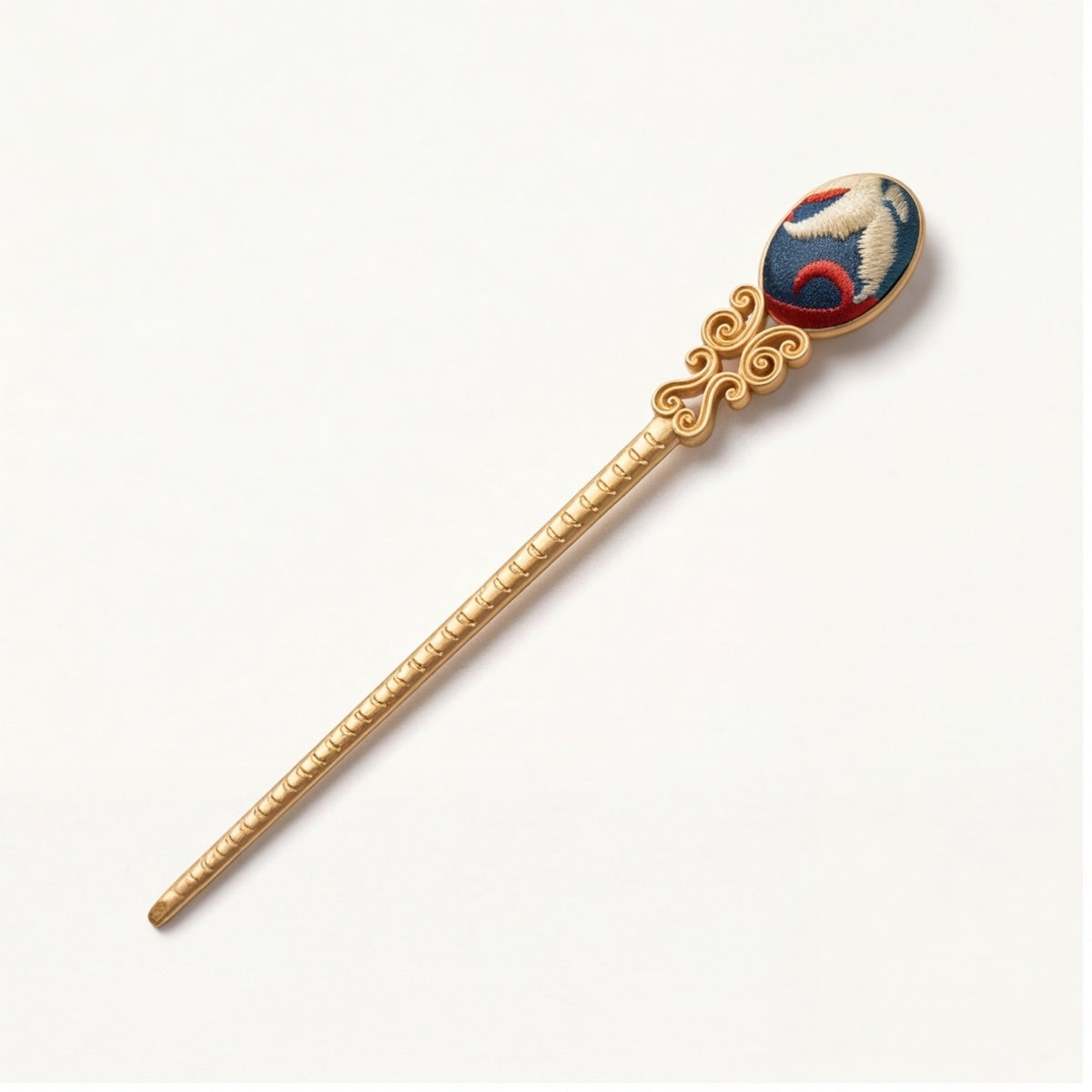 Hong'an Embroidered Hairpin – Traditional Chinese Handcrafted Hair Accessory