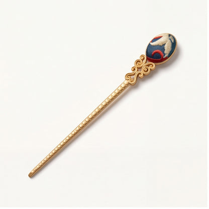Hong'an Embroidered Hairpin – Traditional Chinese Handcrafted Hair Accessory