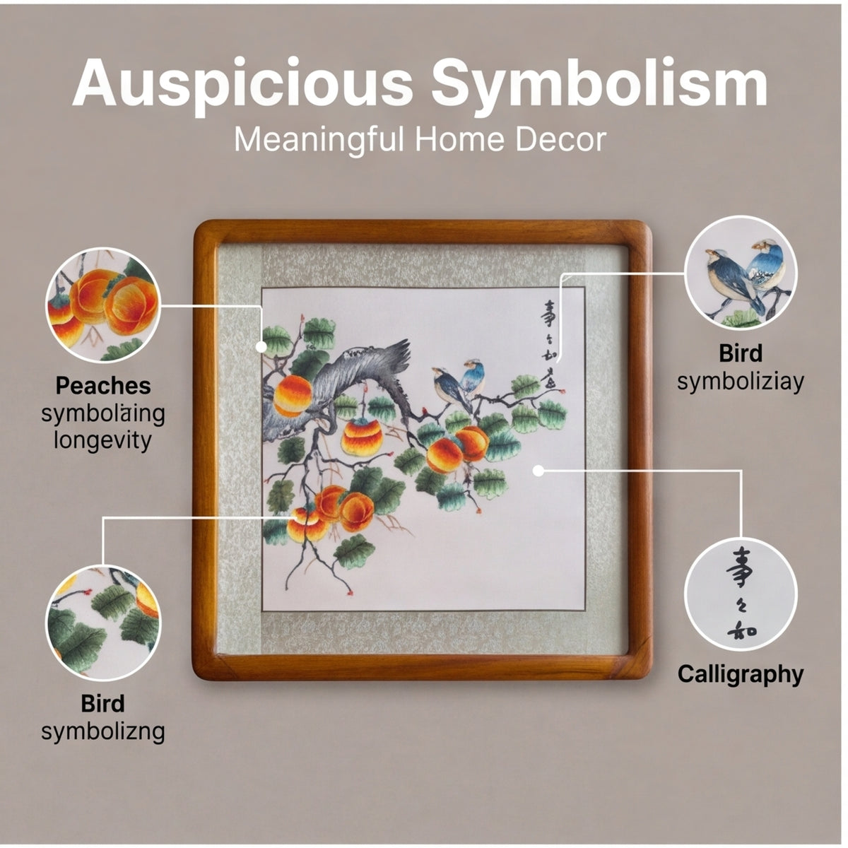 Persimmon Blessings – Traditional Chinese Silk Embroidery Wall Art · Crafted Wood Frame