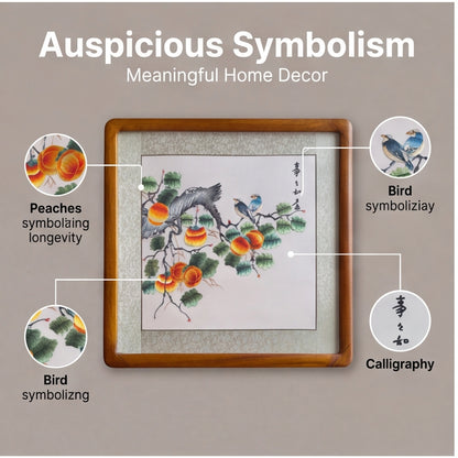 Persimmon Blessings – Traditional Chinese Silk Embroidery Wall Art · Crafted Wood Frame