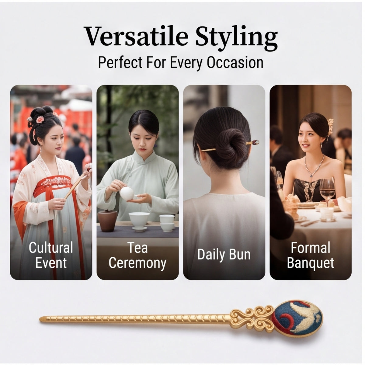 Hong'an Embroidered Hairpin – Traditional Chinese Handcrafted Hair Accessory