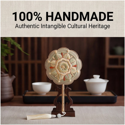 Oriental Embroidered Handheld Mirror · Artisan Craft Tassel Vanity Makeup Mirror
