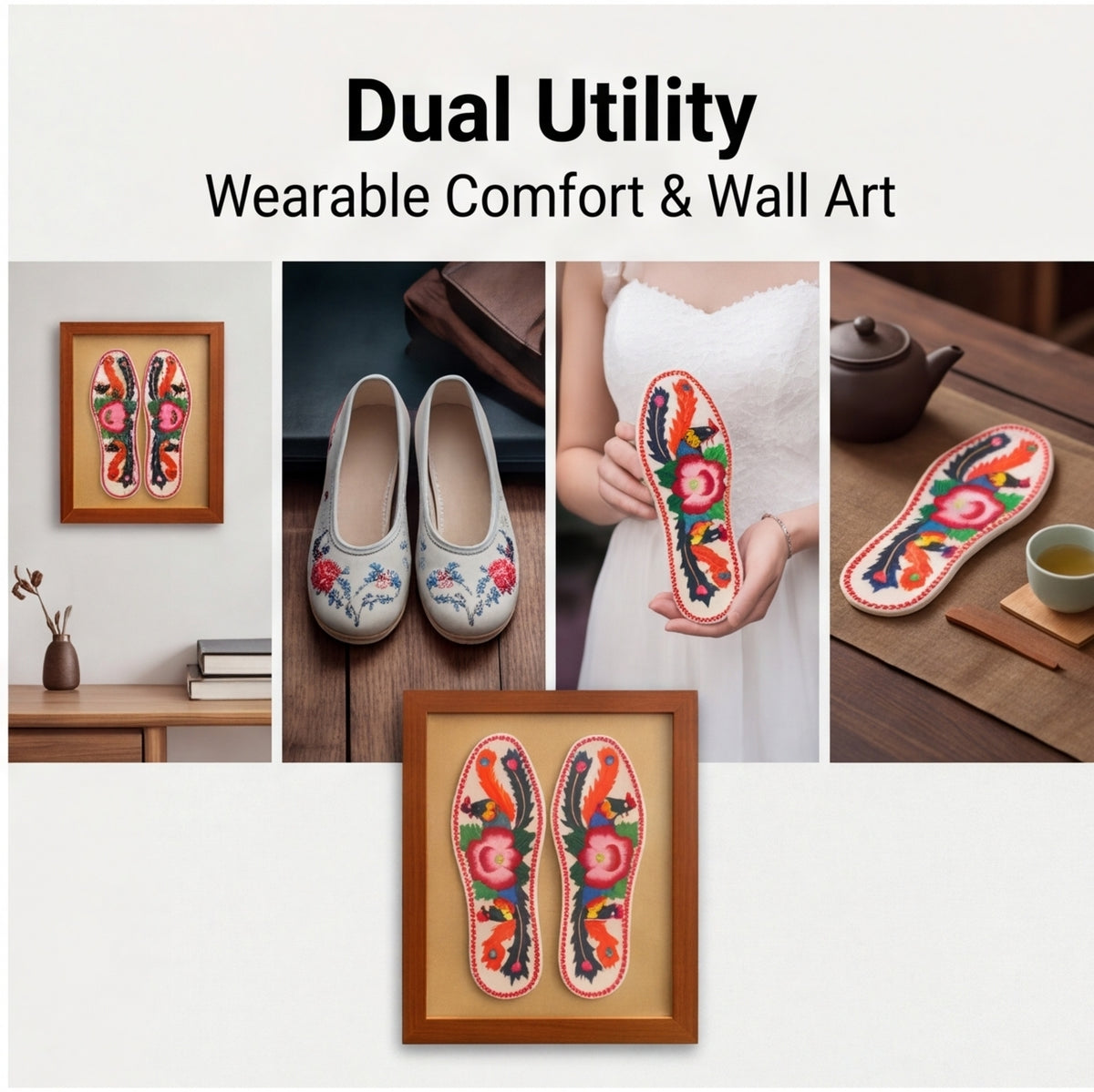 HongAn Stitch Hand-Stitched Folk Art Shoe Insoles – Chinese Intangible Heritage Cultural Handicraft & Display Art