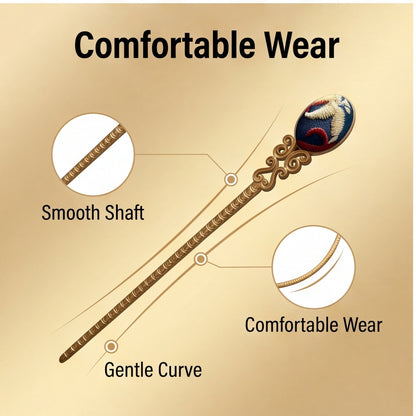 Hong'an Embroidered Hairpin – Traditional Chinese Handcrafted Hair Accessory