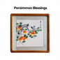 Persimmon Blessings – Traditional Chinese Silk Embroidery Wall Art · Crafted Wood Frame